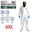 CHEMSPLASH EKA 55 COVERALL, størrelse 6XL, Hvid beskyttelsesdragt, Microporous Eco - TYPE 5B/6B, antistatisk, latex og silikone fri