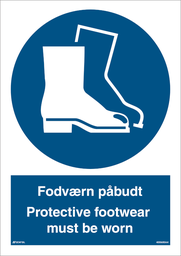 Fodværn påbudt - Protective footwear must be worn (A4) 297 x 210 mm