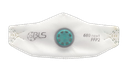 Fladfoldet FFP2 maske med udåndingsventil BLS 680next Med Hypoallergenisk gummibånd Latex fri
