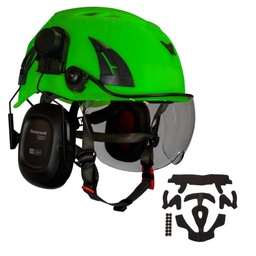 Hjelm kit 3 - BIGBEN UltraLite sikkerhedshjelm med Honeywell høreværn og klar hjelmbrille / kort visir