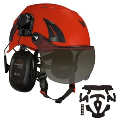 Hjelm kit 4 - BIGBEN UltraLite sikkerhedshjelm med Honeywell høreværn og mørk hjelmbrille / kort visir