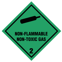 [17-J-132256] Fareseddel: Non-flammable Non-toxic gas kl. 2 - rulle med 250 stk