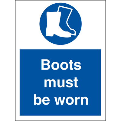 Boots must be worn 200x150 mm