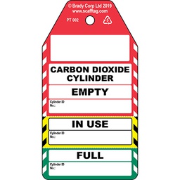 [30-306719] Carbon Dioxide Cylinder - 3 part tag