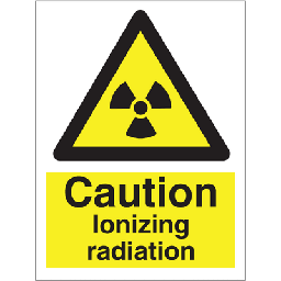 Caution Ionizing radiation 200x150 mm