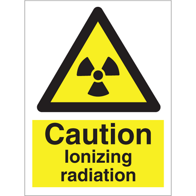 Caution Ionizing radiation 200x150 mm