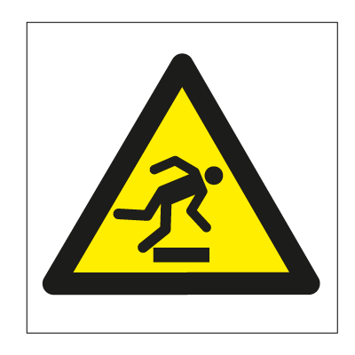 Caution Mind the step 150x150 mm