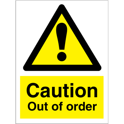 Caution out of order 200x150 mm