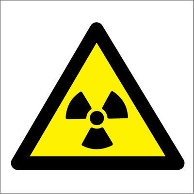 Caution Radiation risk 150x150 mm