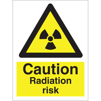 Caution Radiation risk 200x150 mm