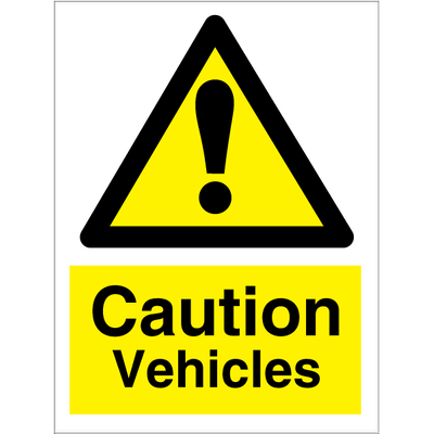 Caution Vehicles 200x150 mm