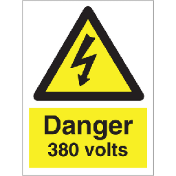 Danger 380 volts 200x150 mm