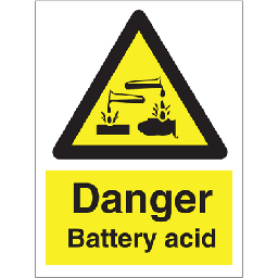 Danger Battery acid 200x150 mm