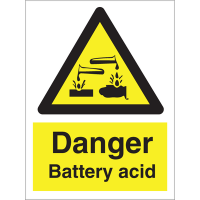 Danger Battery acid 200x150 mm