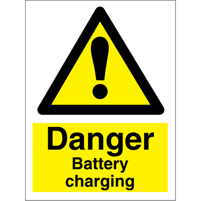 Danger Battery charging 200x150 mm
