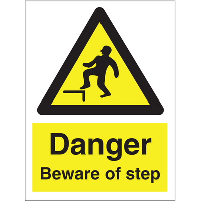 Danger beware of step 200x150 mm