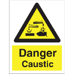 Danger Caustic 200x150 mm