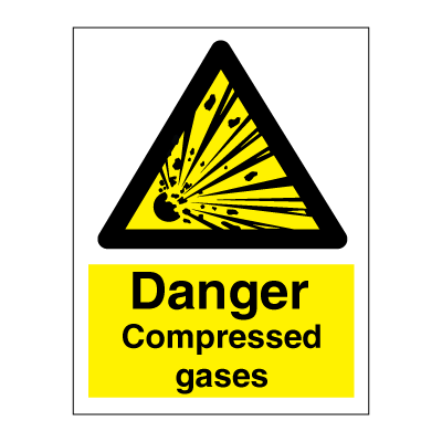 Danger Compressed gases 200X150 mm