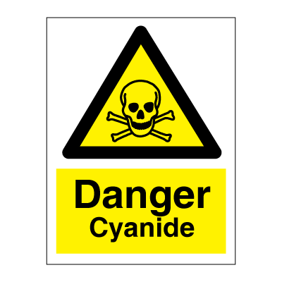 Danger Cyanide skilt 200 x 150 mm