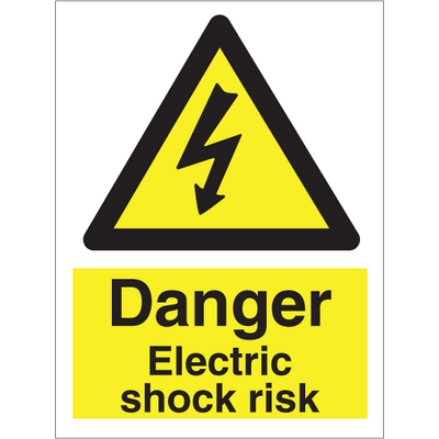 Danger Electric shock risk 200x150 mm