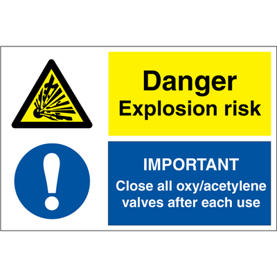 Danger explosion risk 200X300 mm
