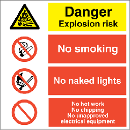 Danger explosion risk 300x300 mm