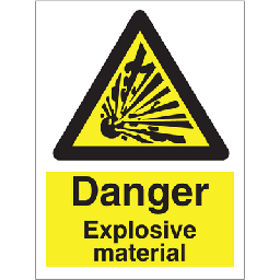 Danger Explosive material 200x150 mm