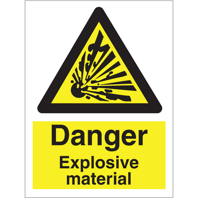 Danger Explosive material 200x150 mm