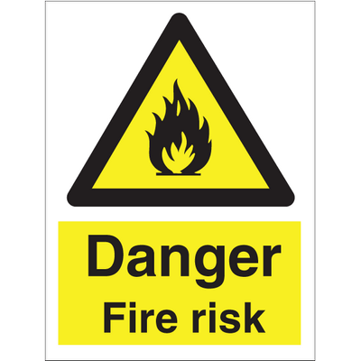 Danger fire risk 200x150 mm
