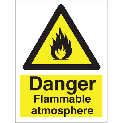 Danger Flammable atmosphere 200x150 mm