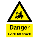 Danger fork lift truck 200x150 mm
