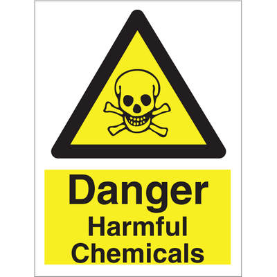 Danger Harmful Chemicals 200x150 mm