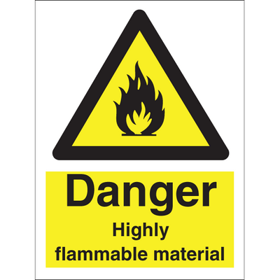 Danger Highly flammable material 200x150 mm