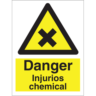 Danger Injurios chemicals 200x150 mm