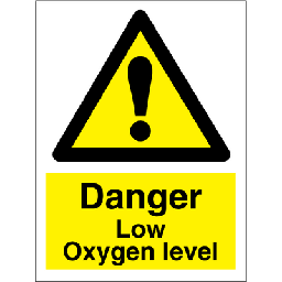 Danger Low Oxygen level 200x150 mm