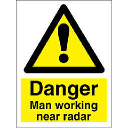 Danger man working near rader 200x150 mm