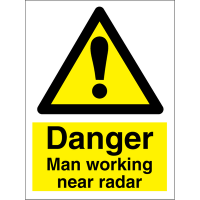 Danger man working near rader 200x150 mm