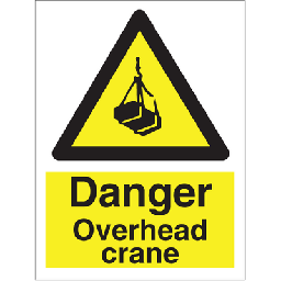Danger overhead crane 200x150 mm