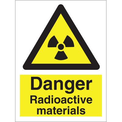 Danger Radioactive materials 200x150 mm