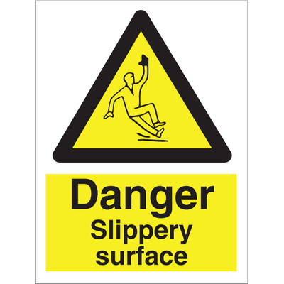 Danger slippery surface 200x150 mm