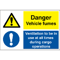 Danger Vehicle fumes 200x300 mm