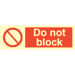 Do not block, 100 x 300 mm