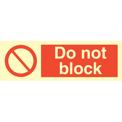 Do not block, 100 x 300 mm