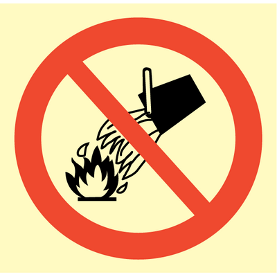 Do not extinguish with water 150x150 mm