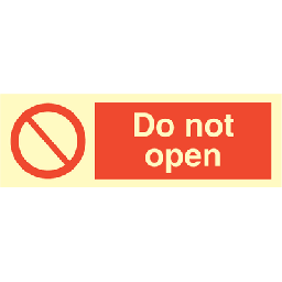 Do not open 100x300 mm