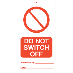 [17-J-125056] Do not switch off (pk. a´· 10 stk.) 140x75 mm