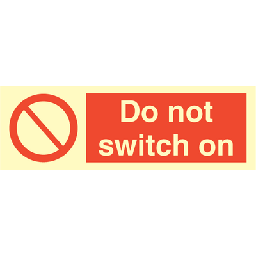 Do not switch on 100x300 mm