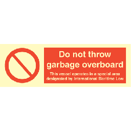 Do not throw garbage overboard 100x300 mm