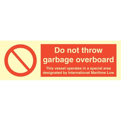 Do not throw garbage overboard 100x300 mm