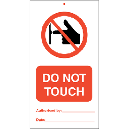 [17-J-125058] Do not touch (pk. a´· 10 stk.) 140x75 mm